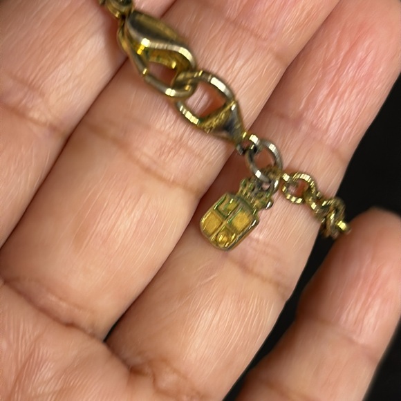 Vintage LIZ CLAIBORNE Necklace Navy Blue Lucite Pendant With Emblem - Picture 6 of 11